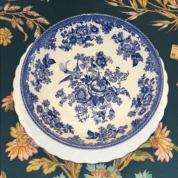 Royal Stafford Dark Blue Floral Asiatic Pheasant pasta Bowl Set (4) - Picture 7 of 7